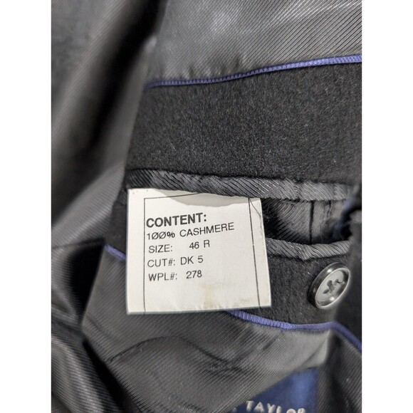 Grant Thomas Jacket Black 100% Cashmere Lord Taylor‎ Blazer Sport Dress Coat 46R - Picture 7 of 11